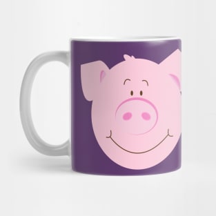 Cute Happy Pig - Purple Mug